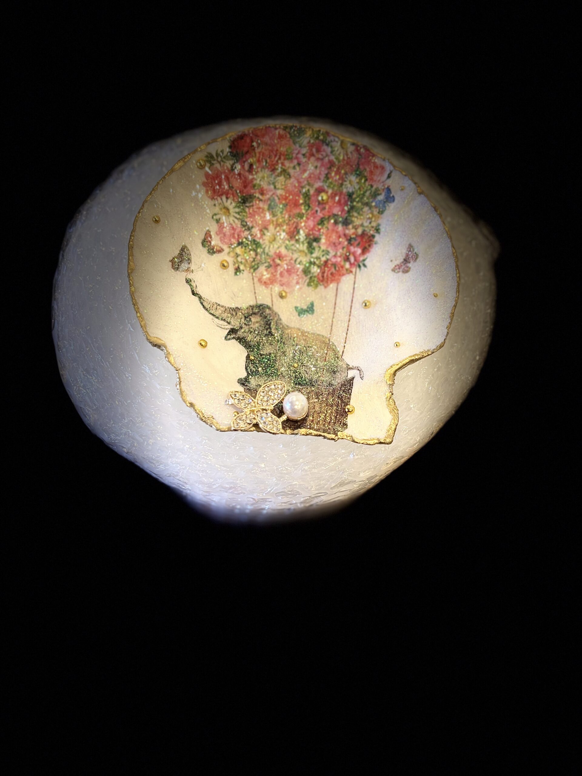 Set of handcrafted wine stoppers with floral and butterfly accents